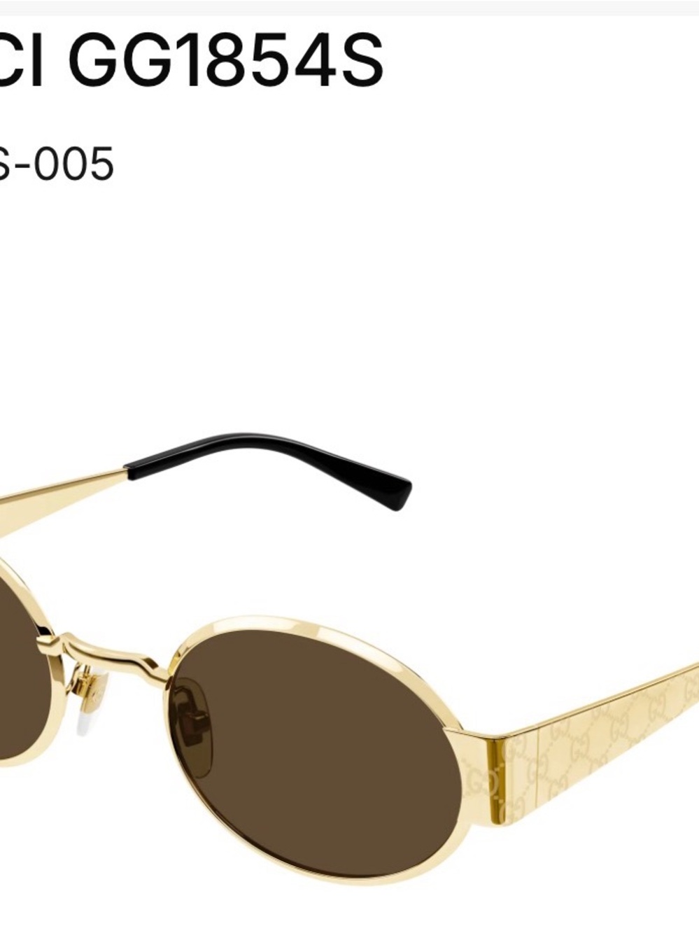 Gucci Gold Frame Sunglasses with Brown Lenses